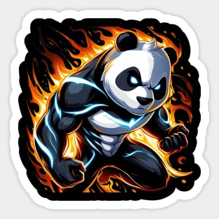 Flaming Panda Rage Sticker
